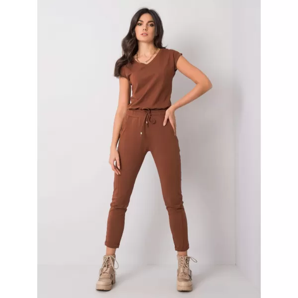  Dámske tepláky BASIC FEEL GOOD RV-DR-3589.07X DARK BROWN 