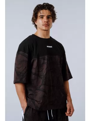 Oversized tričko POWER 898 DARK BROWN CAMO Nebbia