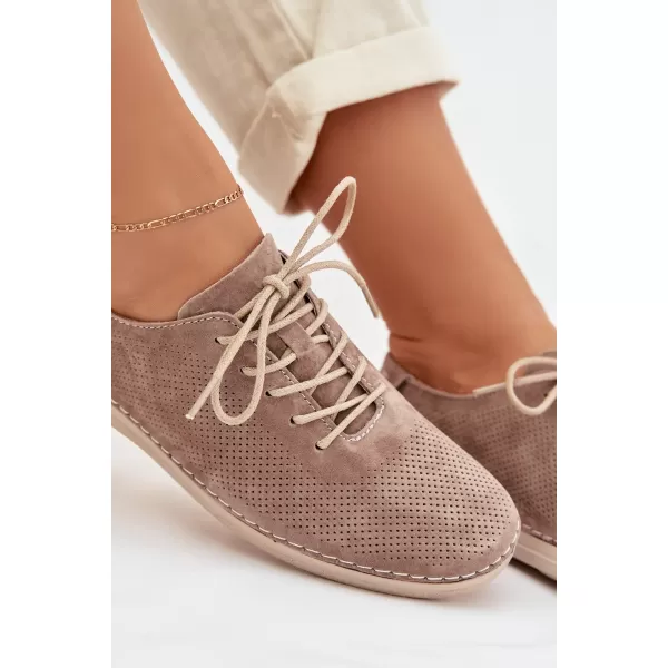  Dámske topánky S.BARSKI LR61-7080 DARK BEIGE 