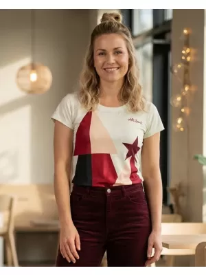 Dámske prémiové vianočné tričko ALTISPORT VOJ/ALWVN11TR06 KRÉMOVÁ