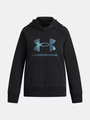Dievčenská mikina UNDER ARMOUR UA RIVAL FLC SHIMMER HDY 6004118-005 ČIERNA