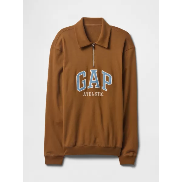  Pánska mikina GAP POLO HALF ZIP SWEATSHIRT 744734-00 BRIGHT BROWN 