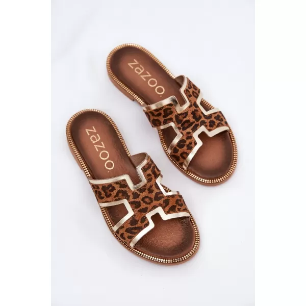  Dámske šľapky ZAZOO 40383 BROWN 