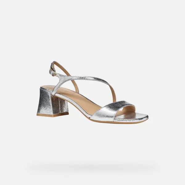  Dámske sandále GEOX NEW ERAKLIA 50 T01 G012949 STRIEBORNÁ 