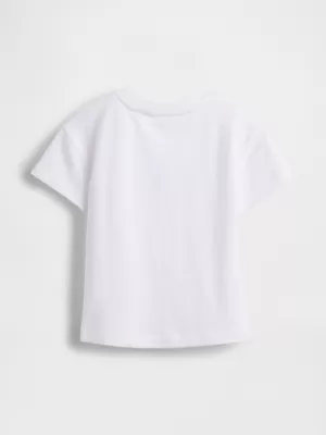Detské tričko GAP ORIGINAL LOGO TEE 779644-04 OPTIC WHITE