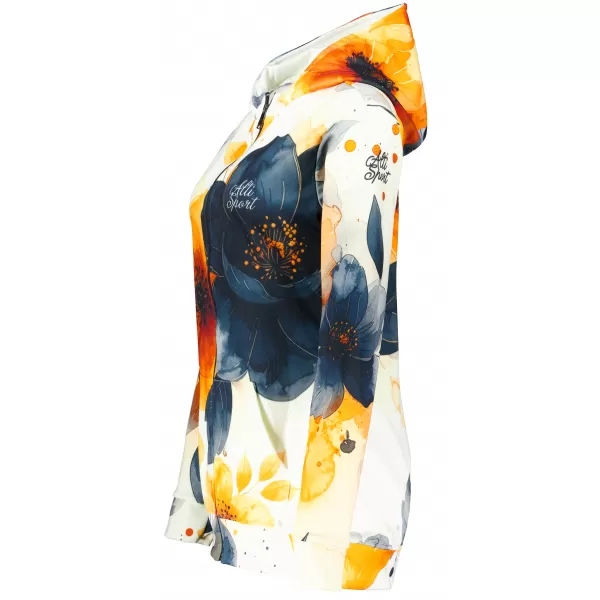  Dámska mikina na zips premium ALTISPORT VOJ/ALW127MI02 ČIERNA/ORANŽOVÁ 