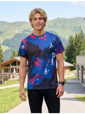 Pánske tričko premium ALTISPORT VOJ/ALM131TR01 MODRÁ/ČIERNA