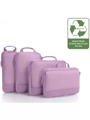 Kufor HEYS Ecotex Compression Packing Cube 4 Pc Set LILAC BLOSSOM