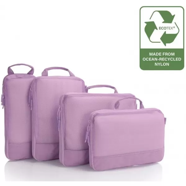  Kufor HEYS Ecotex Compression Packing Cube 4 Pc Set LILAC BLOSSOM 