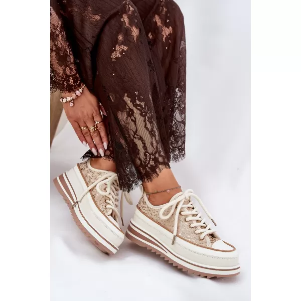  Dámske tenisky S.BARSKI BF51-101 BEIGE 