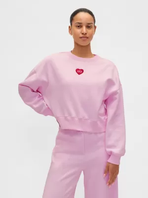 Dámska mikina GAP CREW CROP SWEATSHIRT 852831-02 PRIMROSE PINK