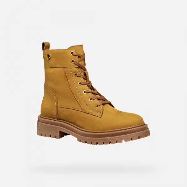  Dámske členkové čižmy GEOX IRIDEA G009240 JANTÁROVÁ 