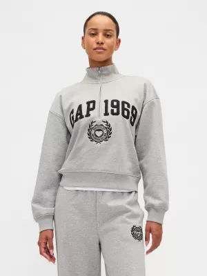 Dámska mikina GAP LOGO HALF ZIP 852841-04 HEATHER GREY