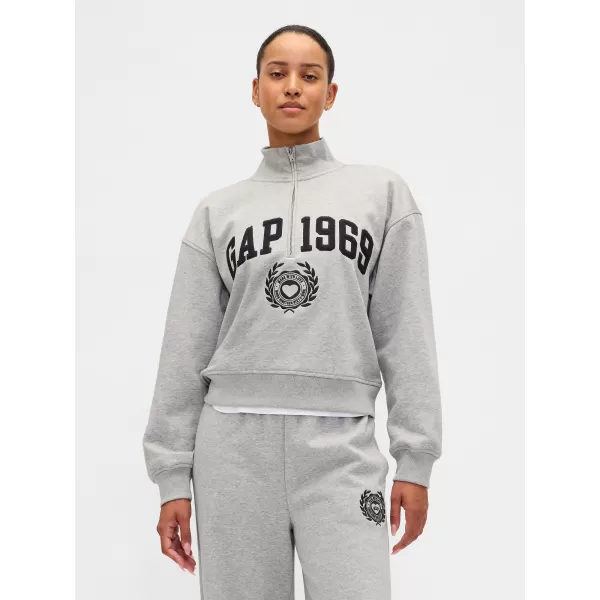  Dámska mikina GAP LOGO HALF ZIP 852841-04 HEATHER GREY 