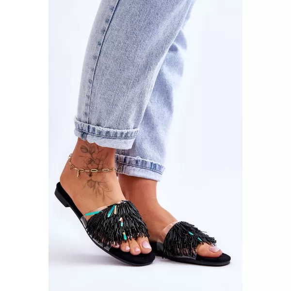 Dámske šľapky S.BARSKI KV-576-4 BLACK 