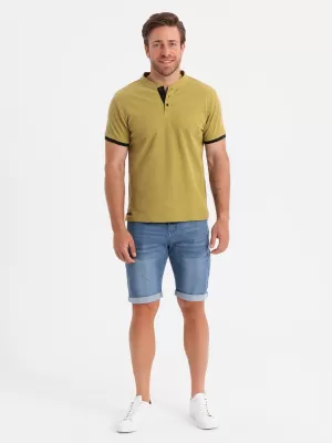 Pánske tričko OMBRE OM-TSCT-0156 OLIVE