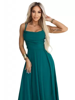 Dámske šaty NUMOCO 589-6 FĽAŠKOVO ZELENÁ