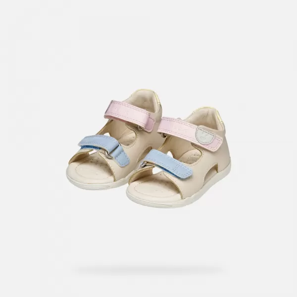  Dievčenské sandále GEOX SANDAL MACCHIA B254WA08502C1M2M BÉŽOVÁ 