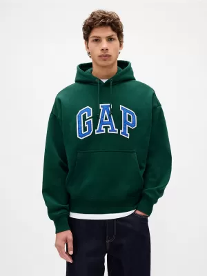 Pánska mikina GAP HEAVYWEIGHT LOGO HOODIE PULLOVER 823104-03 DEEP HUNTER