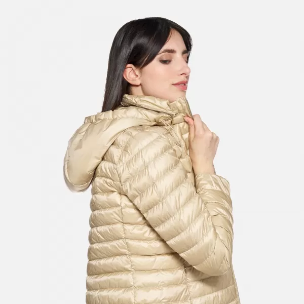  Dámska páperová bunda GEOX JAYSEN G012393 BÉŽOVÁ 