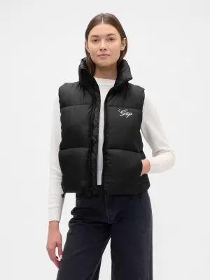 Dámska vesta GAP LOGO PUFFER VEST 818719-01 BASIC BLACK