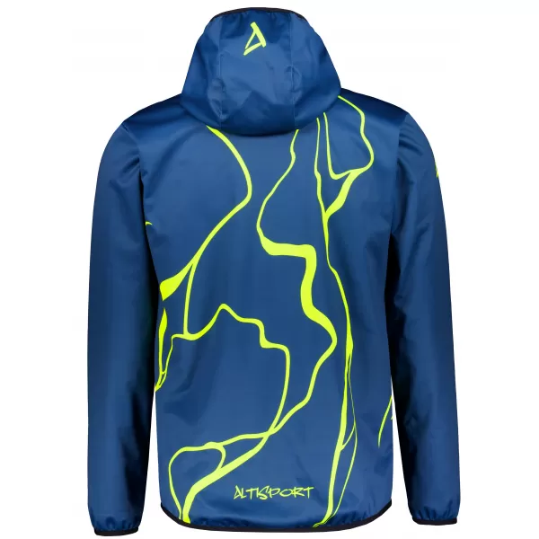  Pánska softshellová bunda premium ALTISPORT VOJ/ALM073JACK01 NÁMORNÁ MODRÁ/NEÓN ŽLTÁ 