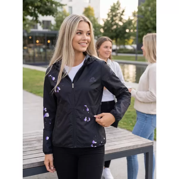  Dámska softshellová bunda premium ALTISPORT VOJ/ALW077JACK01 ČIERNA/FIALOVÁ 
