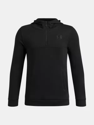 Chlapčenská mikina UNDER ARMOUR RIVAL LW 1/4 ZIP HOODIE 6009316-001 ČIERNA