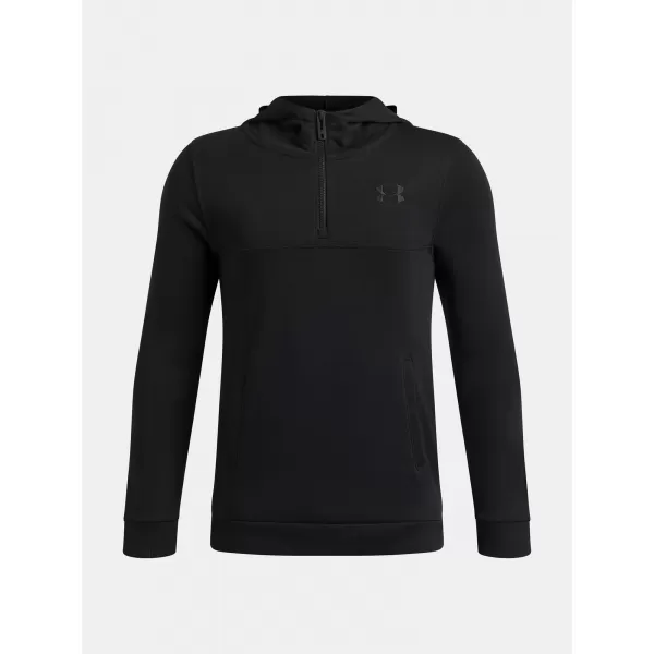  Chlapčenská mikina UNDER ARMOUR RIVAL LW 1/4 ZIP HOODIE 6009316-001 ČIERNA 