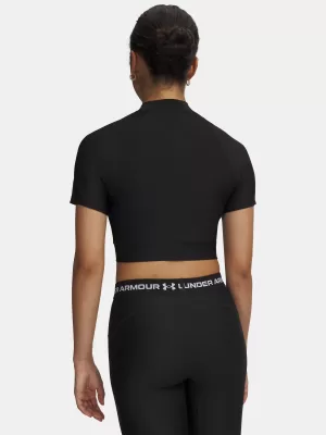Dámske tričko HEATGEAR CROP MOCK SS 6010006-008 ČIERNA Under Armour