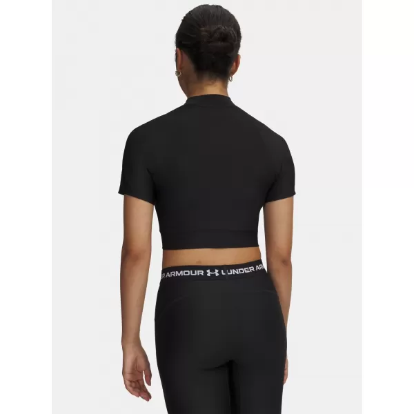  Dámske tričko HEATGEAR CROP MOCK SS 6010006-008 ČIERNA Under Armour 