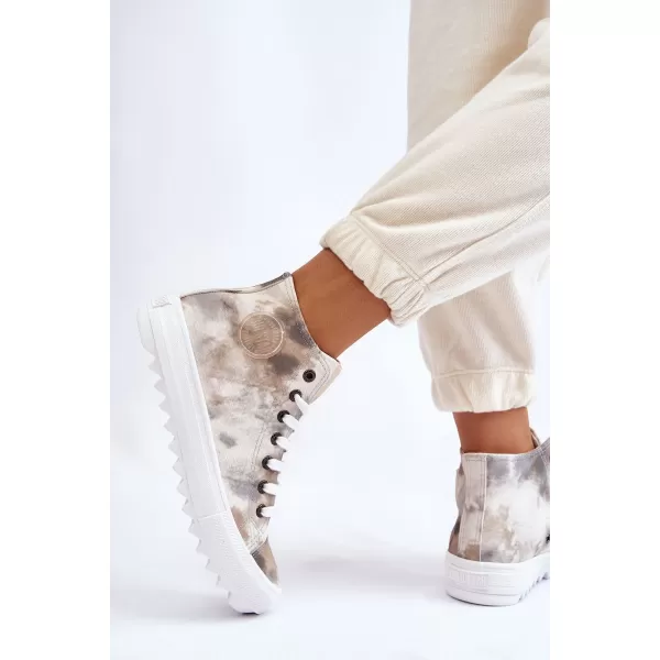  Dámske tenisky BIG STAR LL274047 WHITE/OLIVE Big Star Shoes 