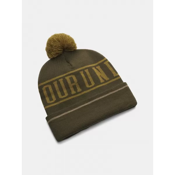  Pánska čiapka UNDER ARMOUR M HALFTIME POM BEANIE 1386634-308 ZELENÁ 