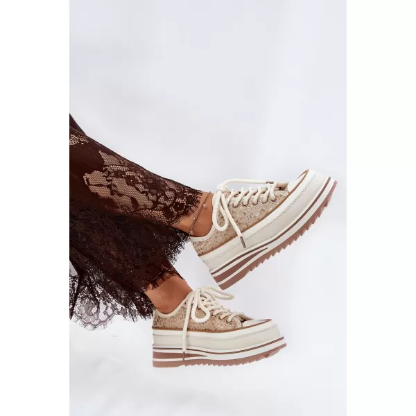  Dámske tenisky S.BARSKI BF51-101 BEIGE 