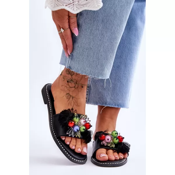  Dámske šľapky S.BARSKI KV-2775-47 BLACK 