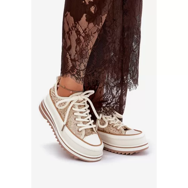  Dámske tenisky S.BARSKI BF51-101 BEIGE 