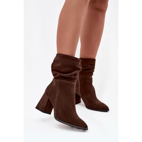  Dámske čižmy ZAZOO 4216 BROWN 