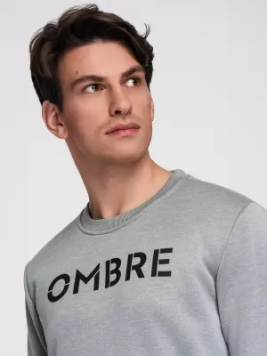 Pánska mikina OMBRE B1711 SIVÁ MELANŽ