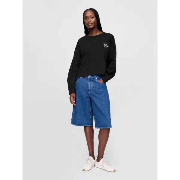  Dámska mikina GAP LOGO HORSESHOE SWEATSHIRT 767368-01 TRUE BLACK 