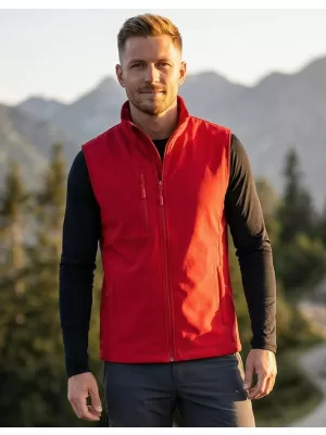 Pánska softshellová vesta ALTISPORT NoPrint NP/ALM865 ČERVENÁ