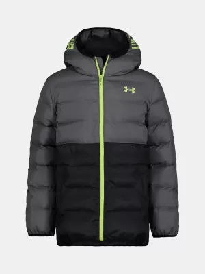 Chlapčenská bunda UNDER ARMOUR UA PRONTO COLORBLOCK PUFFER JACKET UJFIM09F-021 ŠEDÁ