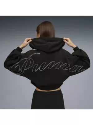 Dámska mikina PUMA ESS GRAPHIC BEDAZZLED HOODIE 635394_01 PUMA BLACK