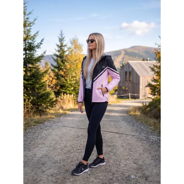  Dámska softshellová bunda premium ALTISPORT VOJ/ALW101JACK01 RUŽOVOČIERNA 