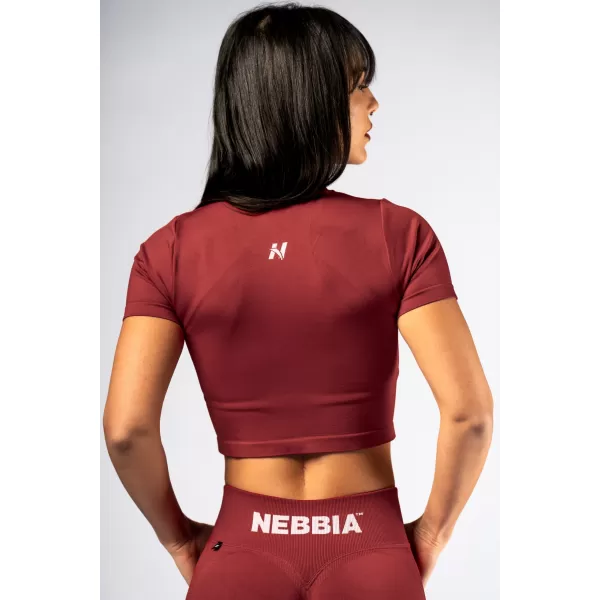  Bezšvový crop top s krátkym rukávom POWER 891 RED Nebbia 