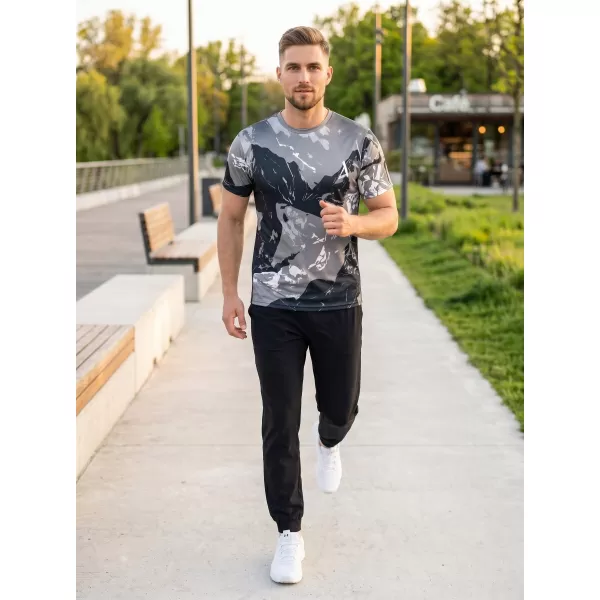  Pánske tričko premium ALTISPORT VOJ/ALM131TR01 SIVÁ/ČIERNA 
