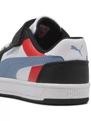 Detská obuv PUMA CAVEN 2.0 BLOCK AC+ PS 394462-17 PUMA BIELA/STUDENÁ MODRÁ/ČIERNA