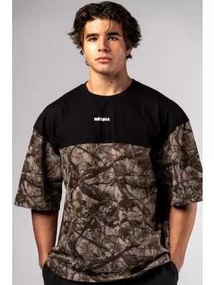 Oversized tričko POWER 898 SVETLO HNEDÁ CAMO Nebbia