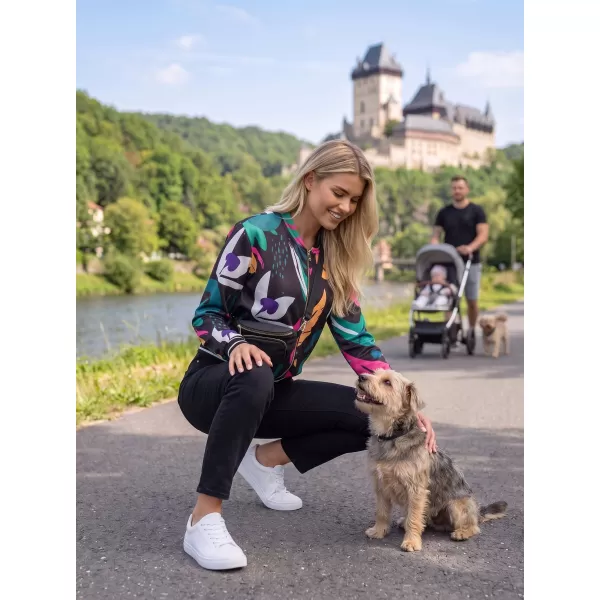  Dámska bunda ALTISPORT HADARIT ČIERNA VZOR 