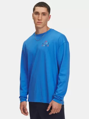 Pánske tričko UNDER ARMOUR UA HWT MODERN SPORT OS LS 6004885-402 MODRÁ