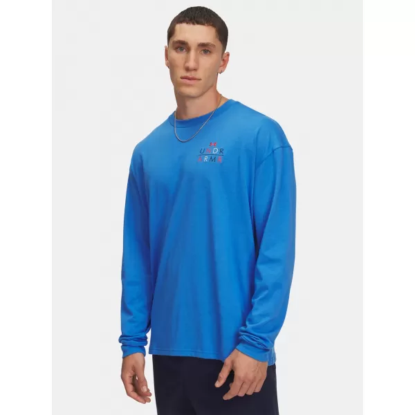  Pánske tričko UNDER ARMOUR UA HWT MODERN SPORT OS LS 6004885-402 MODRÁ 